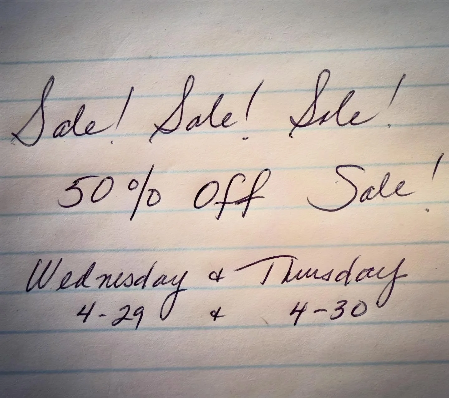 Doors open 10:00 am tomorrow! Everything on sale!