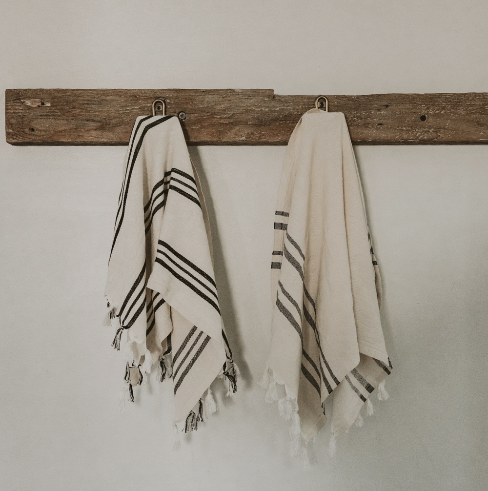 Jordan Turkish Cotton + Bamboo Hand Towel - Three Stripe