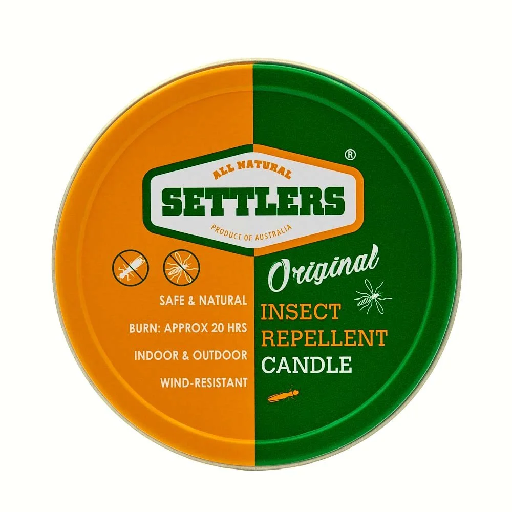 Settlers Natural Mosquito Repellent Top Original Candle Tin