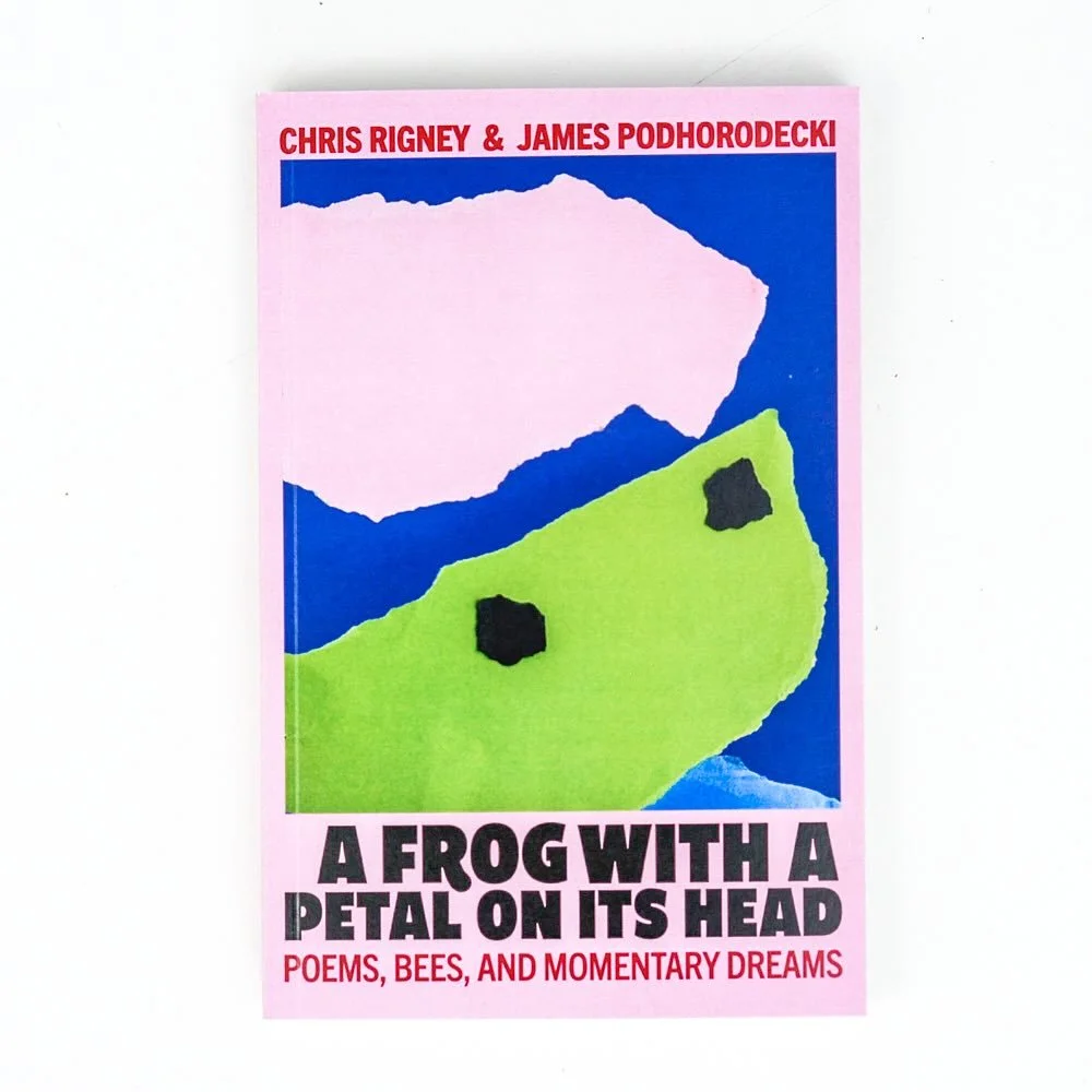 A Frog with a Petal on Its Head
November, 2024 (Written)
December, 2025 (Published)

A book of poems written and shared between my friend James and I via email in November 2024.
A sort of conversation comprising over 120 experimental poems.

@wordsof