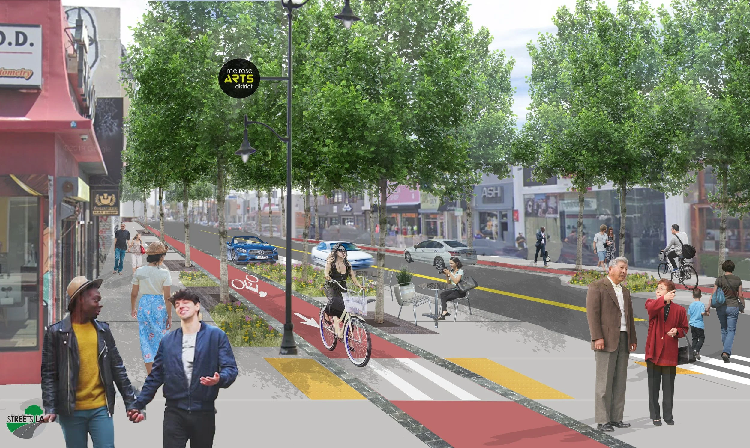 beautiful, green, calm streets with wide sidewalks and a tree canopy