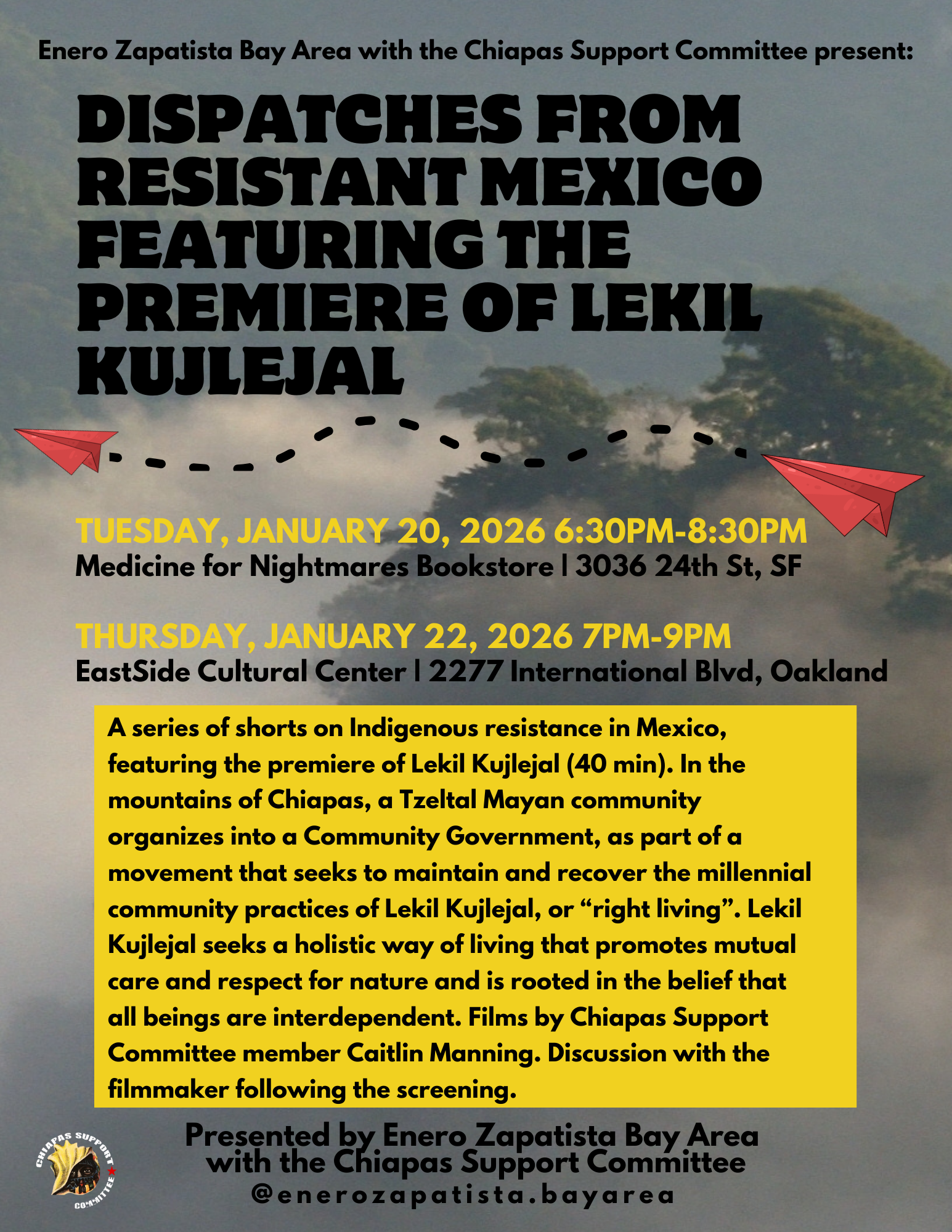Film Night: Dispatches from Resistant Mexico, featuring the premiere of Lekil Kujlejal