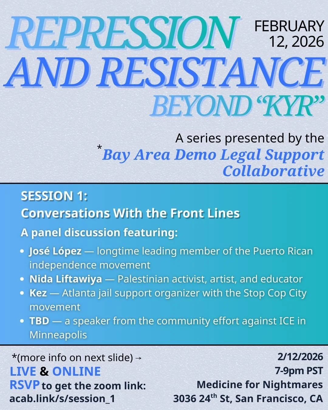 REPRESSION &amp; RESISTANCE:&nbsp;Conversations with the Front Lines&nbsp;