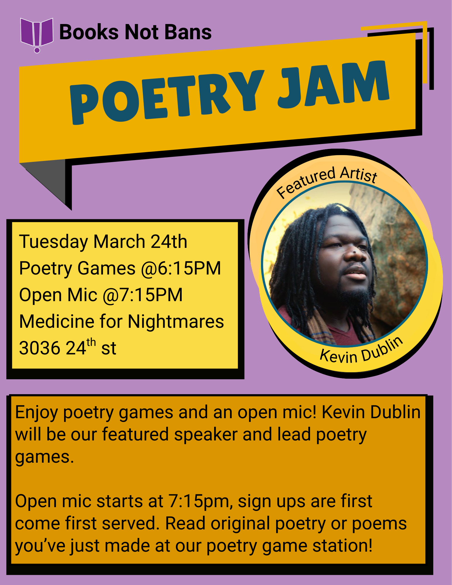 Books Not Bans Poetry Jam!