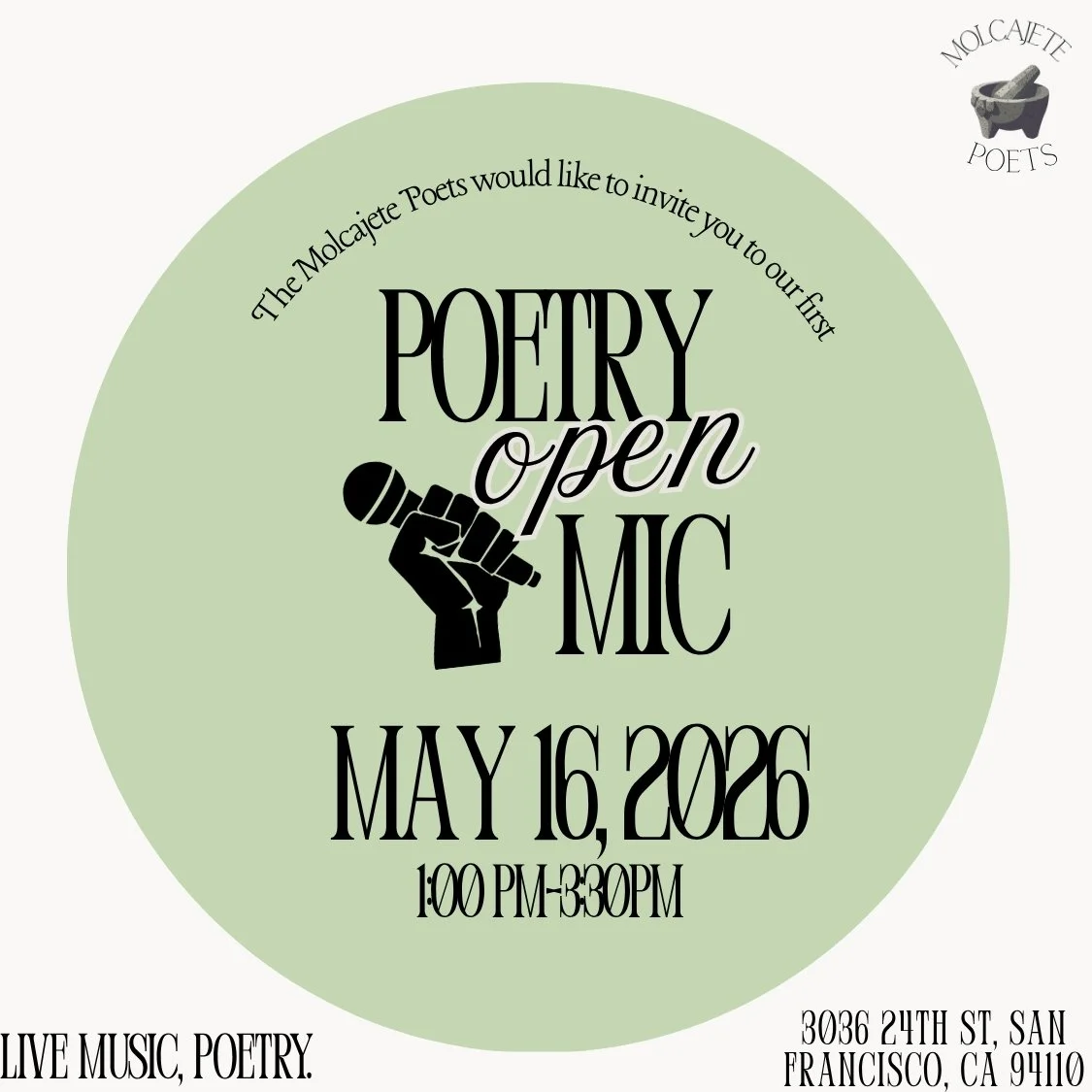 Molcajete Poets Open Mic