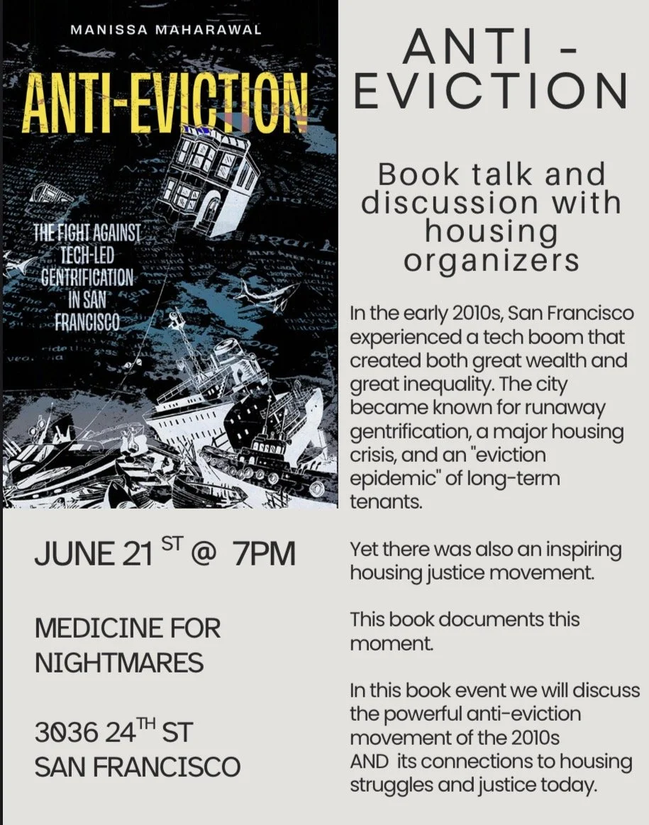 Anti-Eviction: The Fight Against Tech Led Gentrification - Book event!&nbsp;