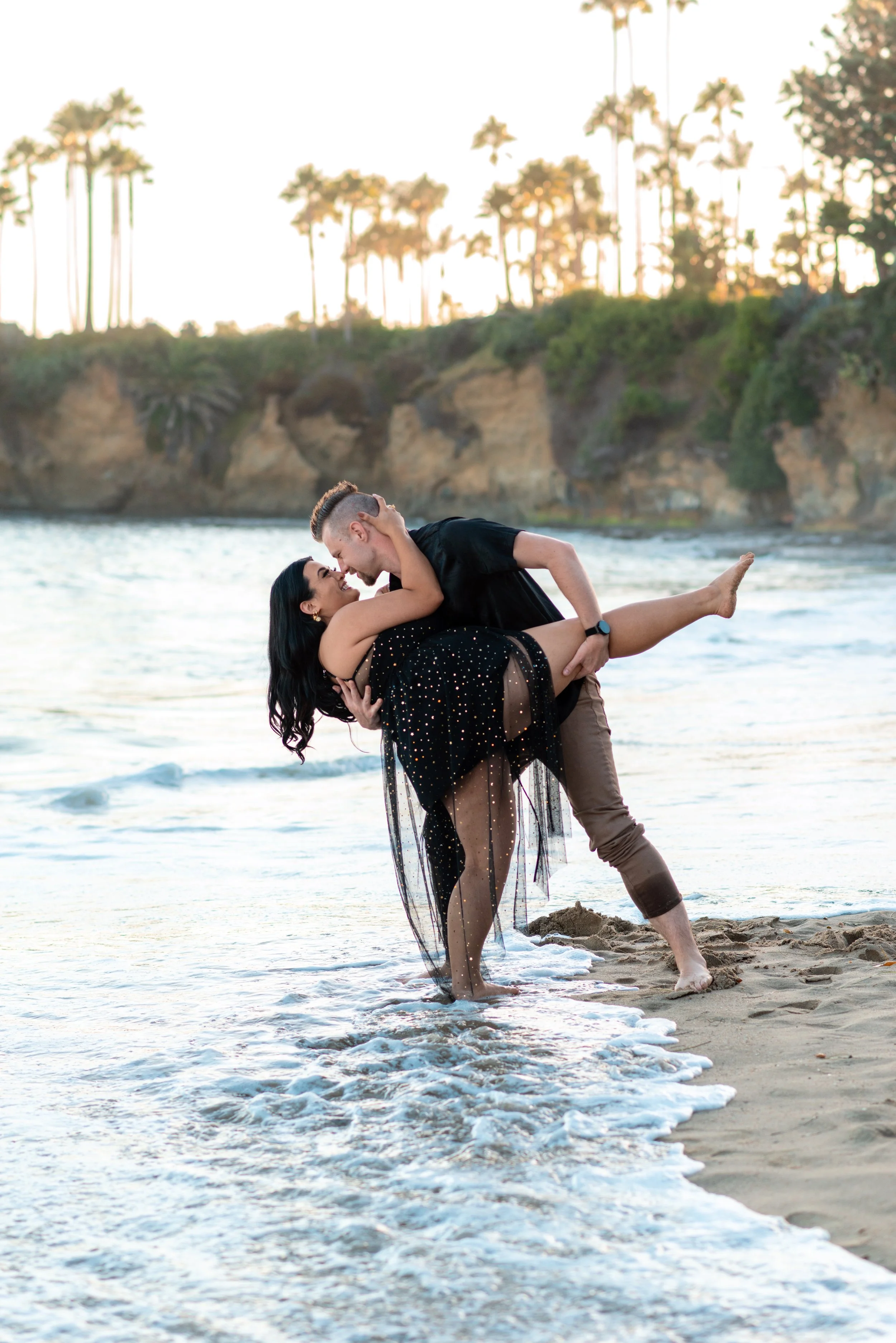 Couple photography in Laguna Beach during golden hour