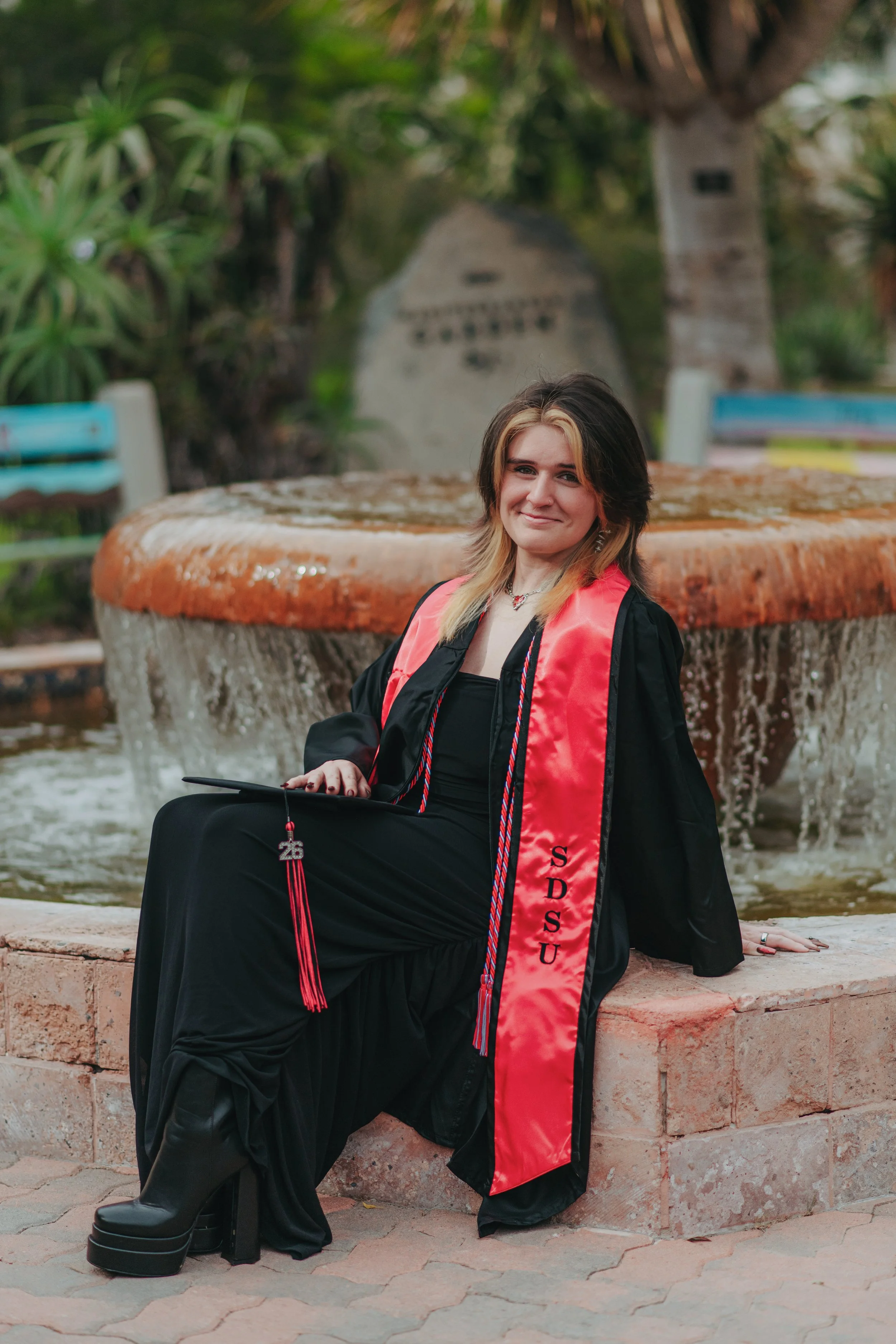 Gorgeous graduation photo of cj at San Diego State College 