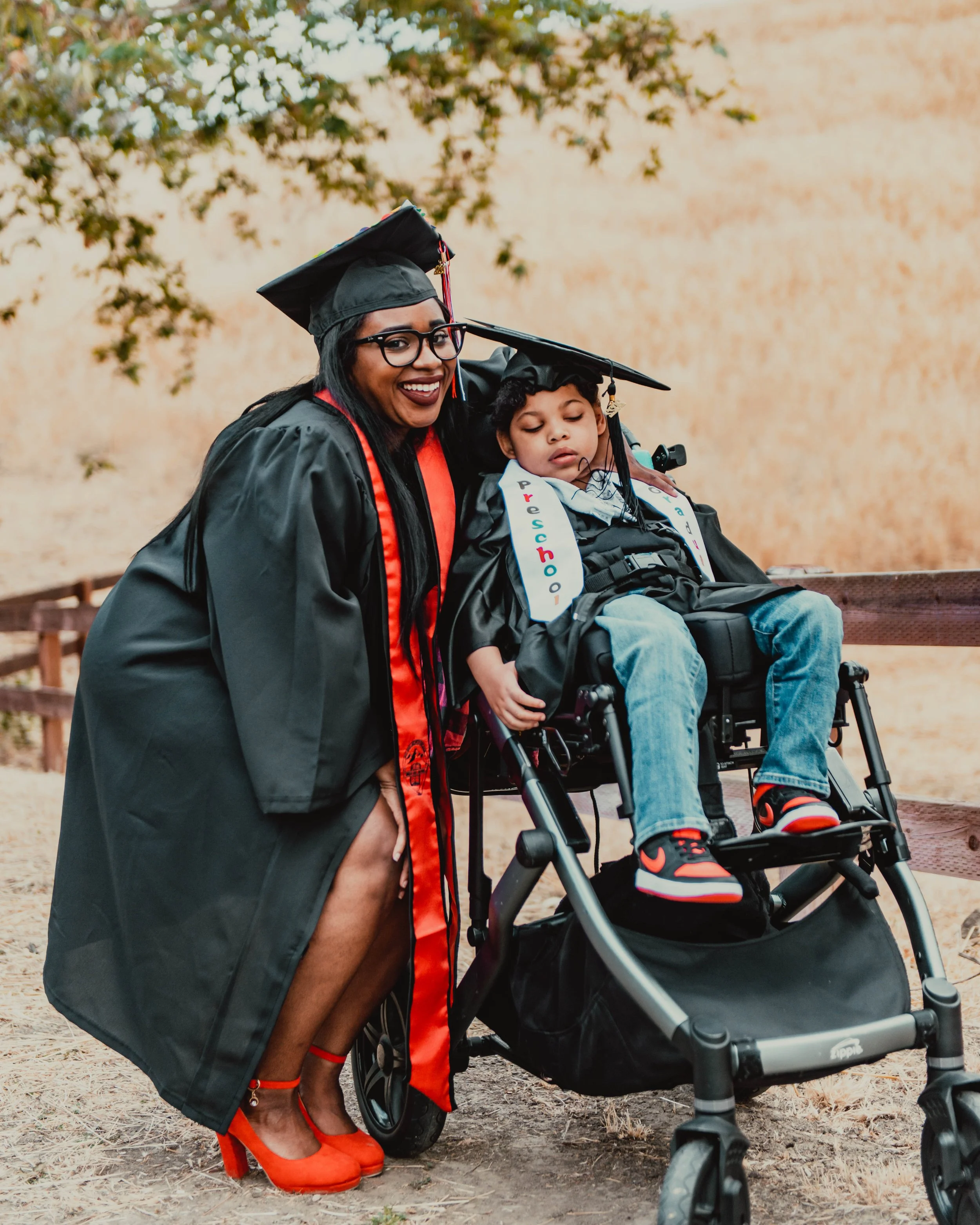 College graduation photoshoot taken at Oso creek park in Mission Viejo
