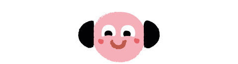 Smiley face wearing earphones