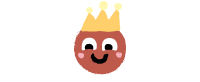 Smiley face with crown on head