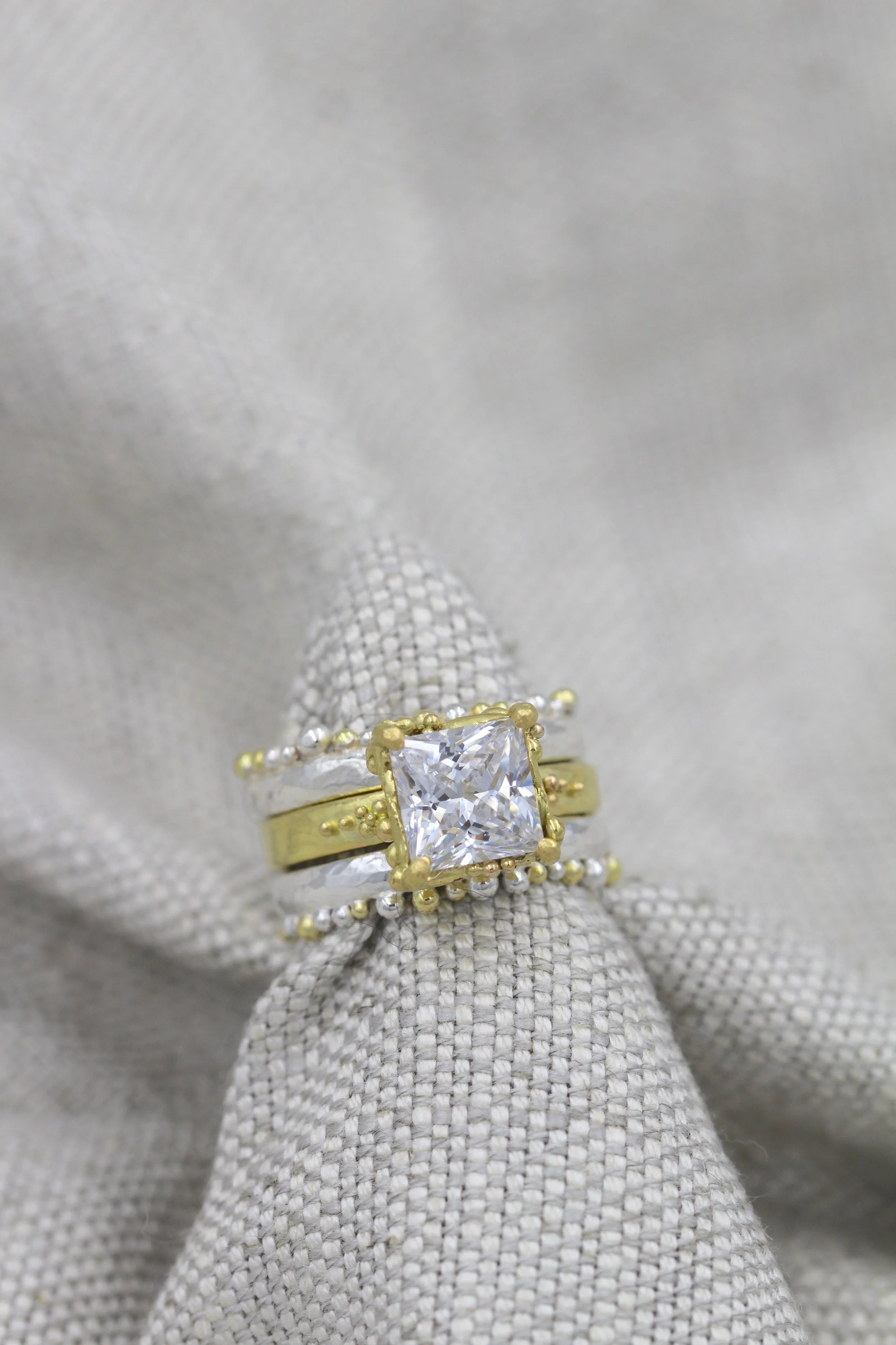 Princess Cut Diamond Stacking Rings