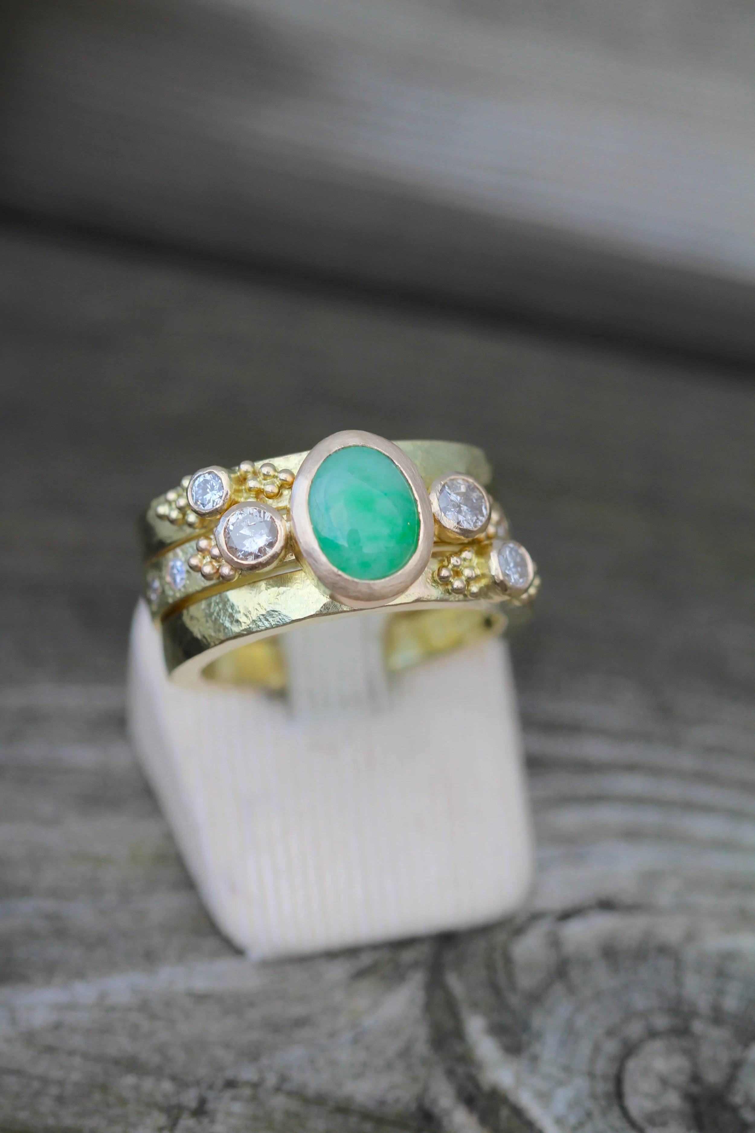 Jade & Diamond Stacking Rings