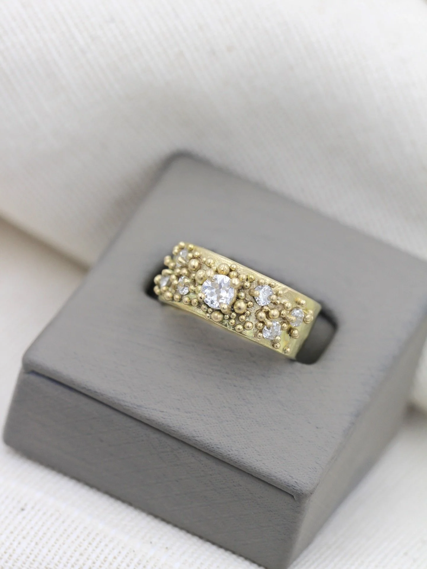 A gorgeous Scatter Ring made using a clients much loved engagement ring &amp; wedding band, melted down and reset with the original diamonds. With a couple of diamonds to spare to make these sweet little diamond studs 💫.

Enquiries: info@louisaslade