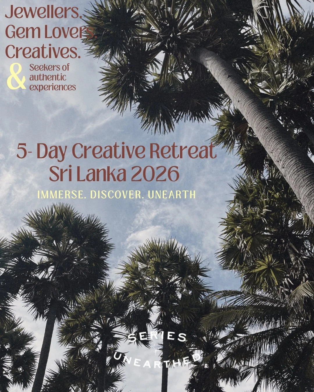 5 Day Creative Retreat | Sri Lanka 🌴🌞 9th-13th March 2026 @series.unearthed 

It&rsquo;s the depths of winter, you&rsquo;re sick of the grey and the cold, and your lacking creative inspiration. What&rsquo;s the solution?.. Sri Lanka. Come and join 