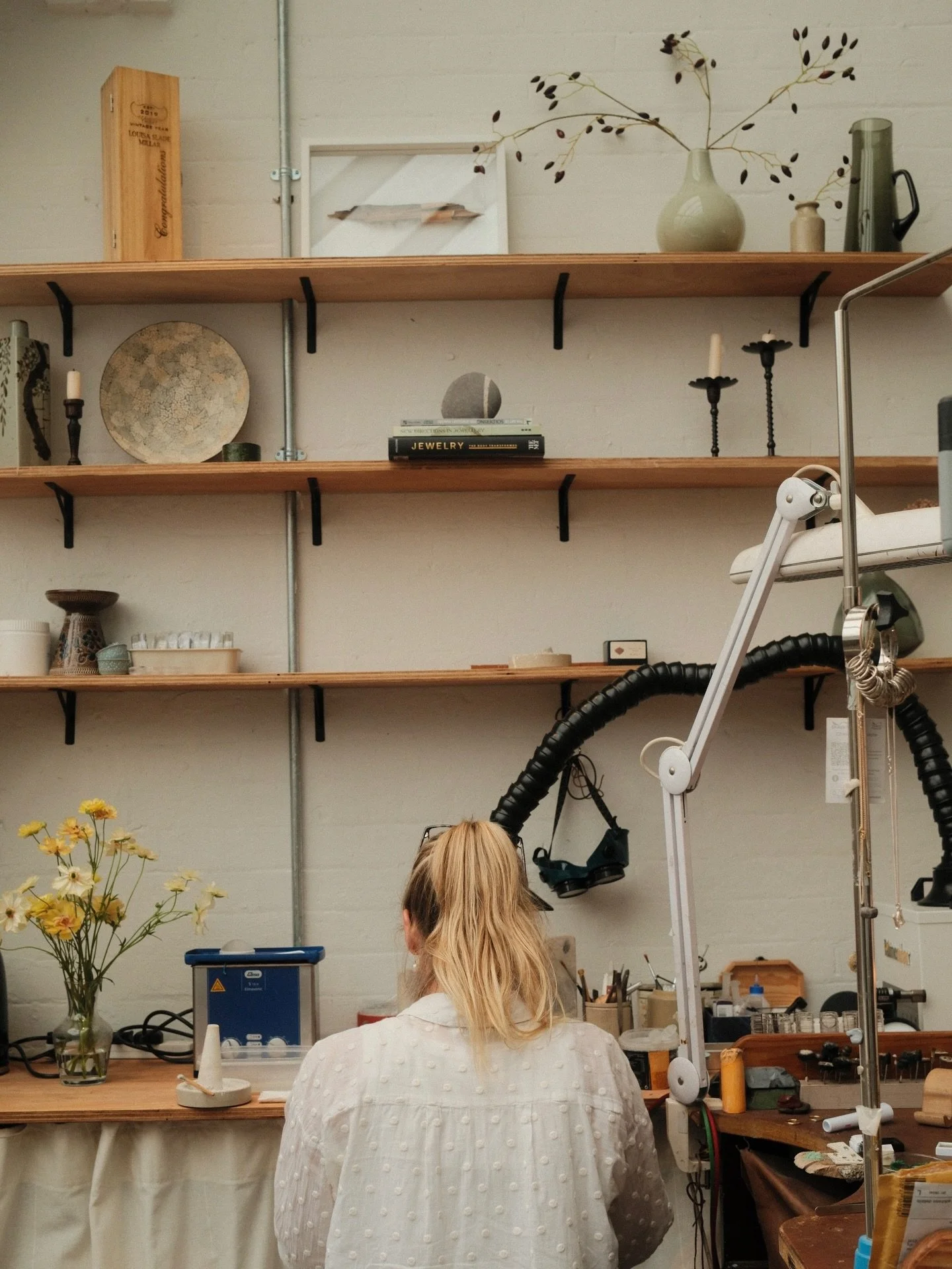 Busy days in my studio 💛. My favourite place to be, head down designing, making and disappearing into my own world for the day. I&rsquo;m working on an exciting range of bespoke commissions at the moment, as well as launching 6x gorgeous, one-of-a-k