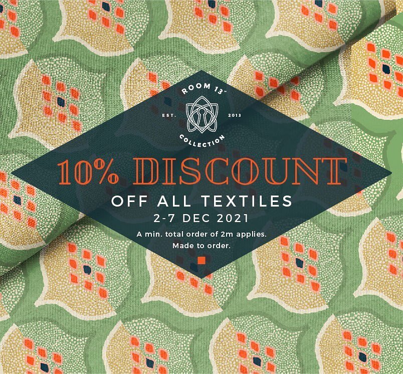 🔺10% off all our textiles until 7 December🔺

(A minimum total order of 2m applies&hellip; All made to order) 

Have a look at our new website and DM me for a catalogue. Link in bio.