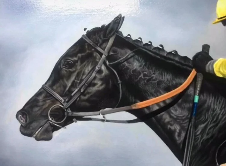 The way that freshly applied satin varnish gives fresh vibrance to a finished painting&hellip;
.
.
.
#beautifulblackhorse
#blackhorsepainting
#galopindeschamps
#horseracingart
#orpwoodfineart
#orpwoodart
#susannahorpwood
#smmylesorpwoodart
#theequine