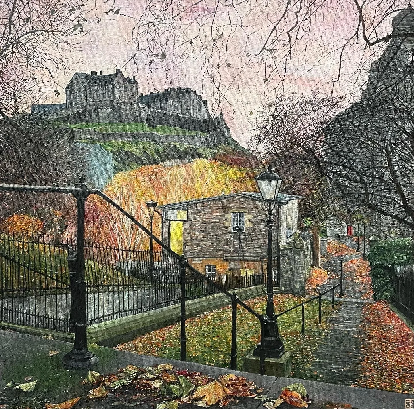 Edinburgh in Autumn (Commission), oil on canvas