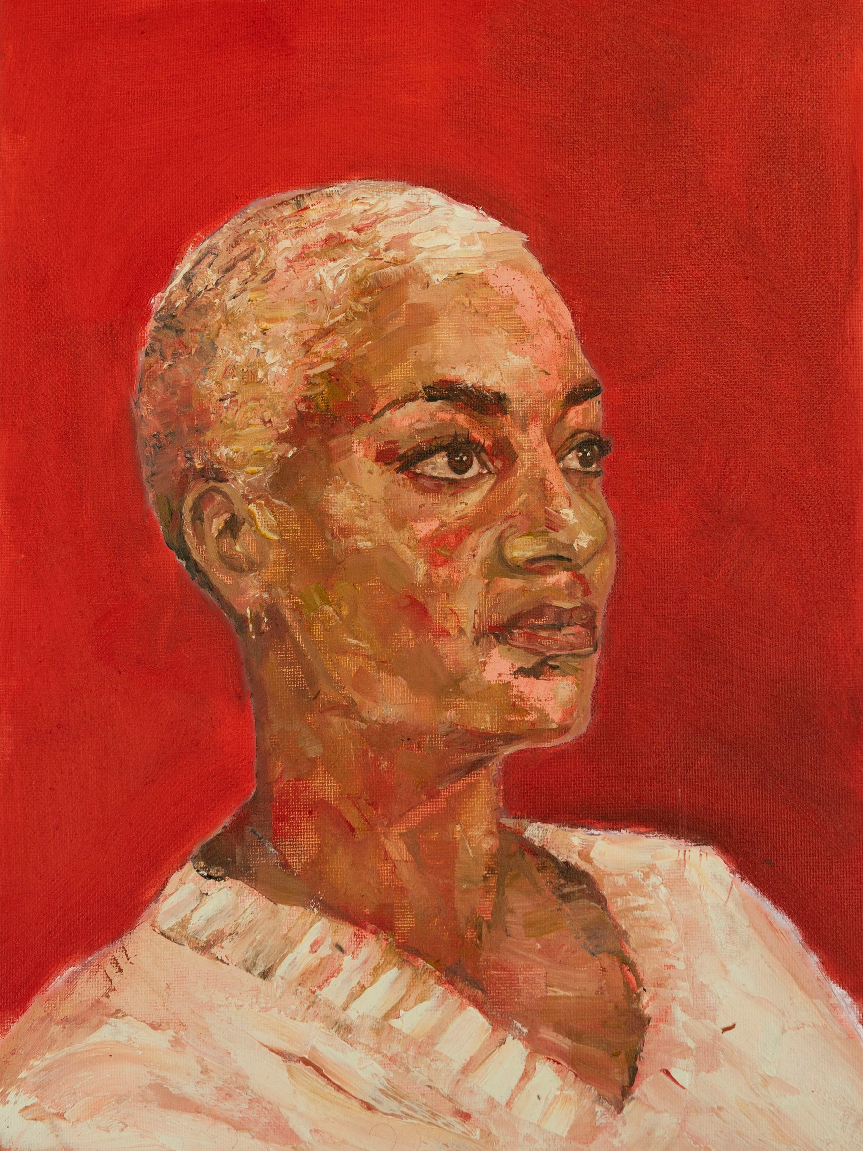 Cush Jumbo, 2025 (oil on board)