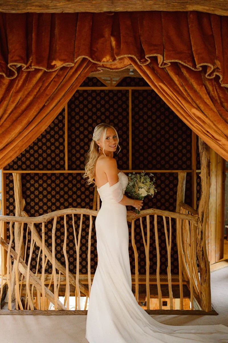 Bridal portraits while getting ready at Bridal cottage at Ridge farm, Surrey