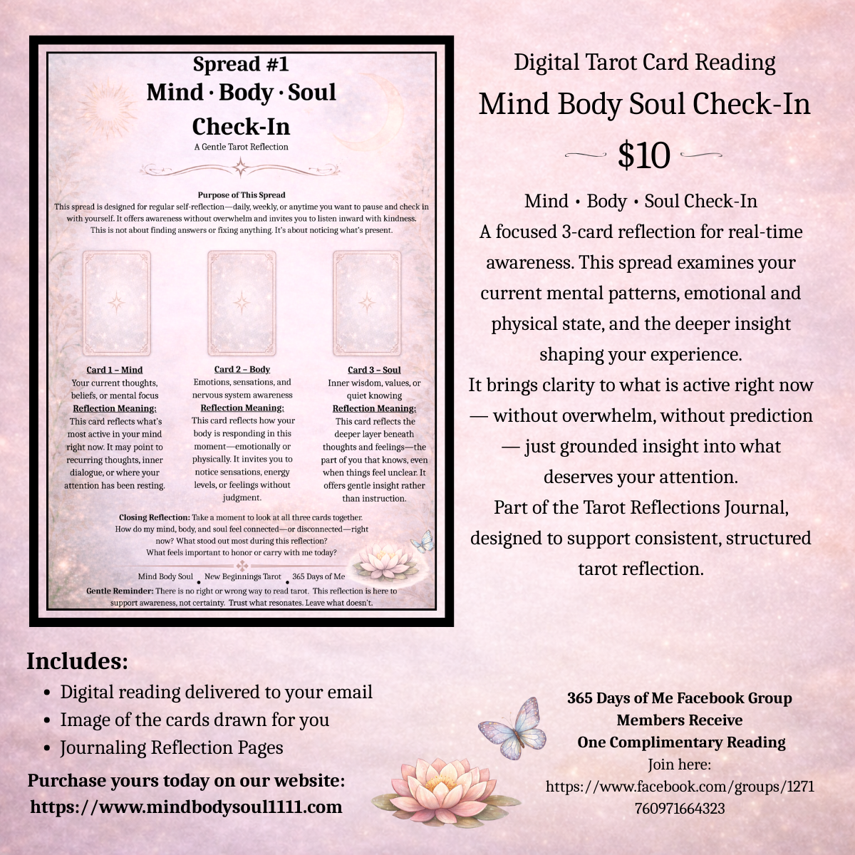 Mind • Body • Soul Tarot Reflection Reading (Personalized Email Reading)