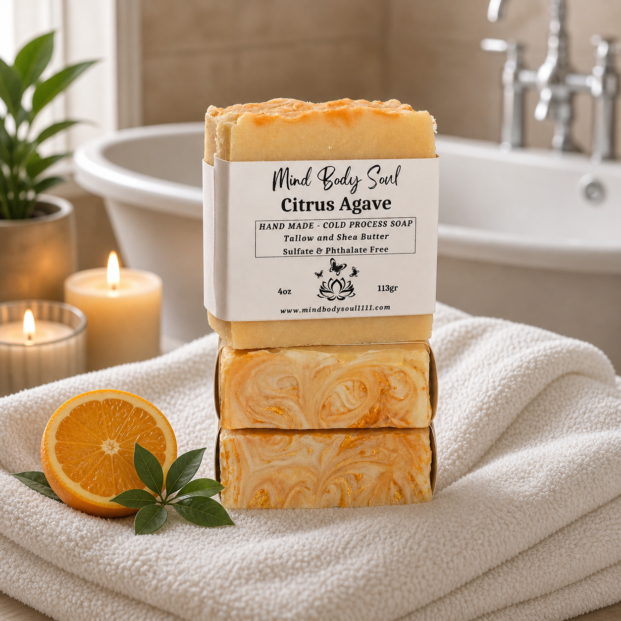 Citrus Agave Cold Process Soap | Nourishing Tallow & Goat’s Milk Bar