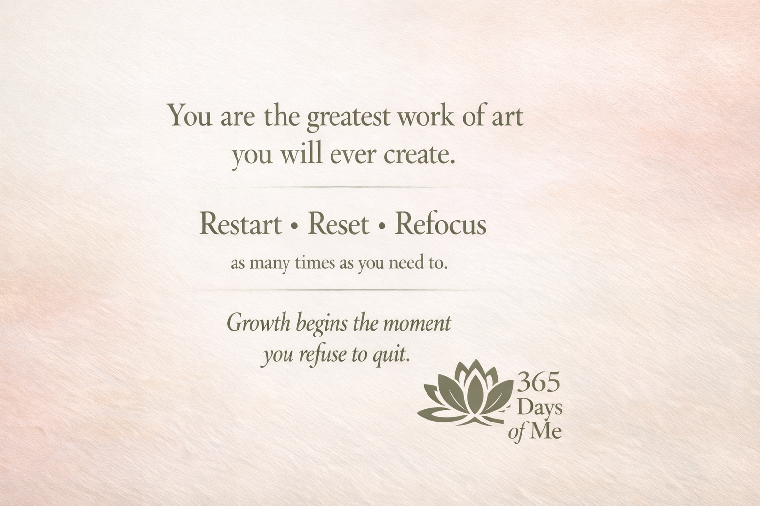 Restart, Reset, Refocus… REFUSE