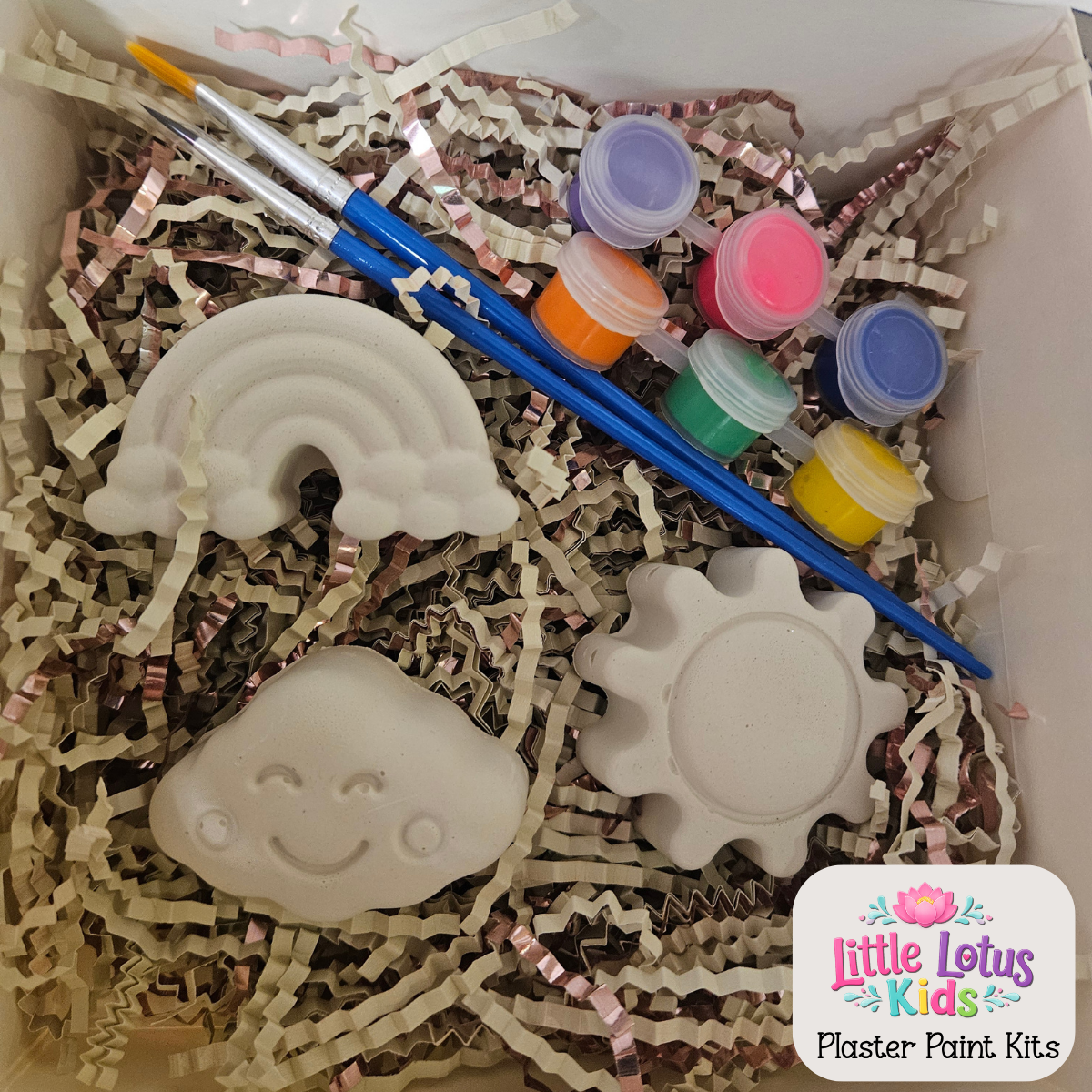 Little Lotus Kids Sunshine & Rainbow Plaster Paint Kit