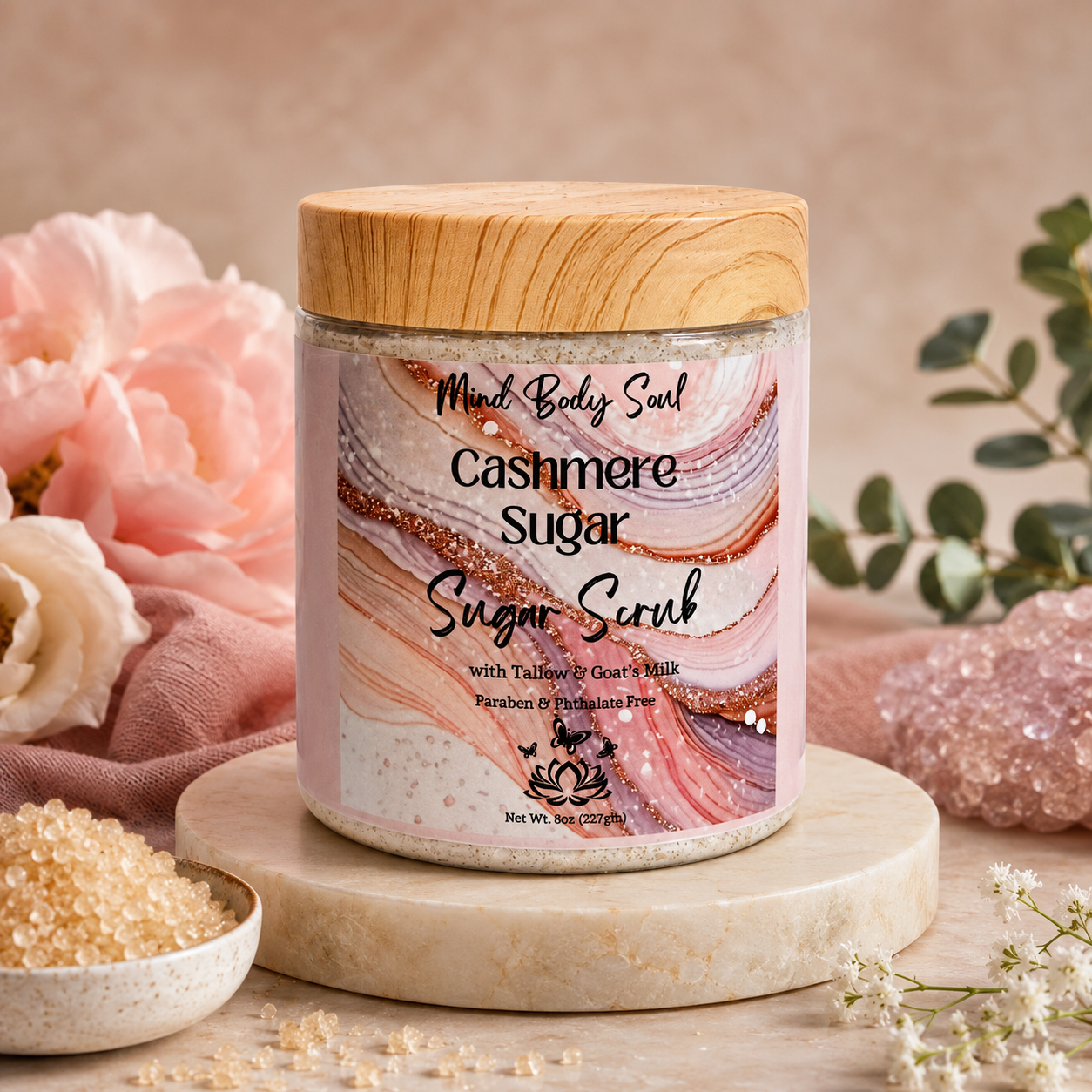 Cashmere Sugar Whipped Tallow Sugar Scrub with Goat's Milk