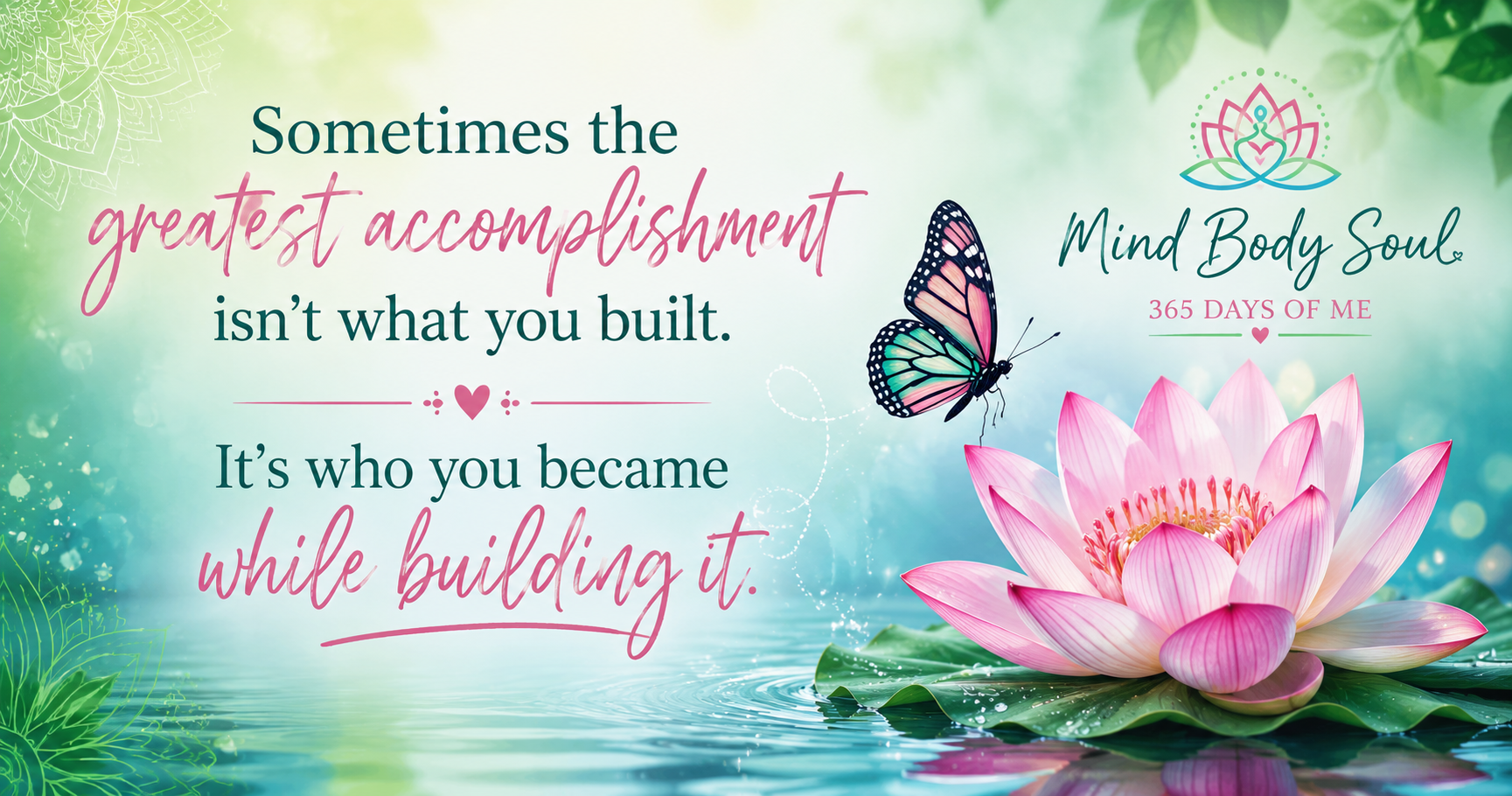 Sometimes the greatest accomplishment isn't what you build. It's who you became while building it.