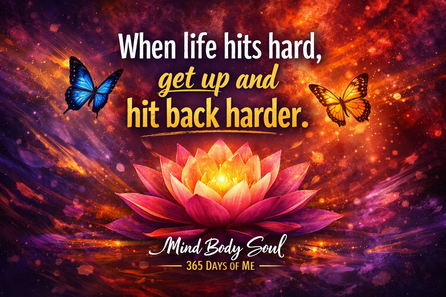 When life hits hard, get up and hit back harder