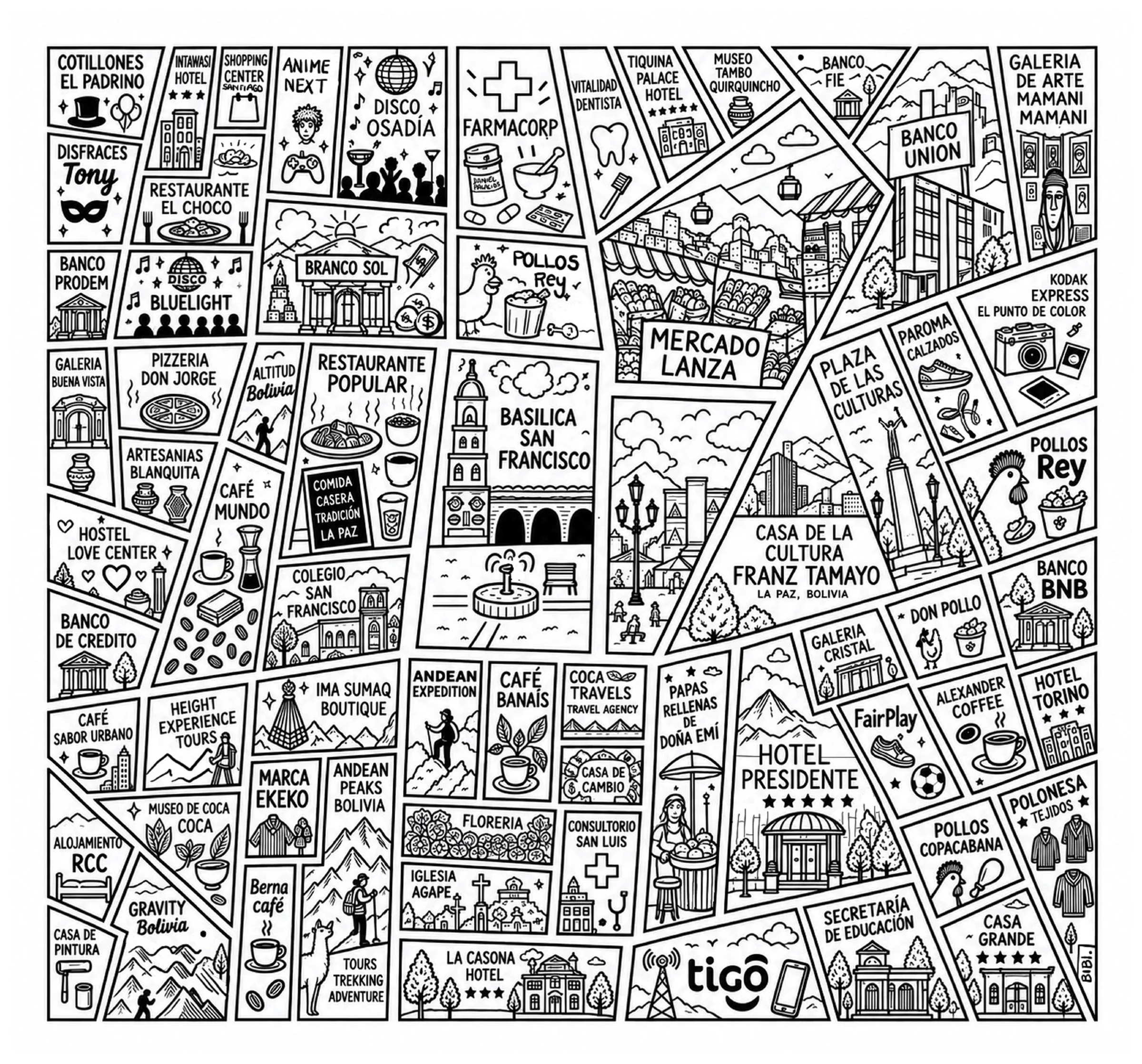 La Paz: Illustrated City Map