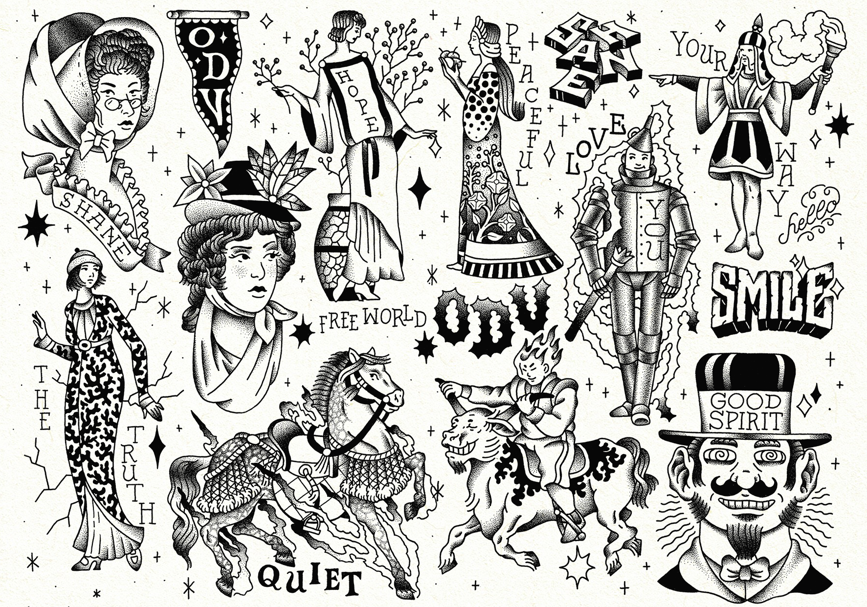 planche-tattoo-vintage-old-school-jesus-lucky-Shane-hello-planche.webp