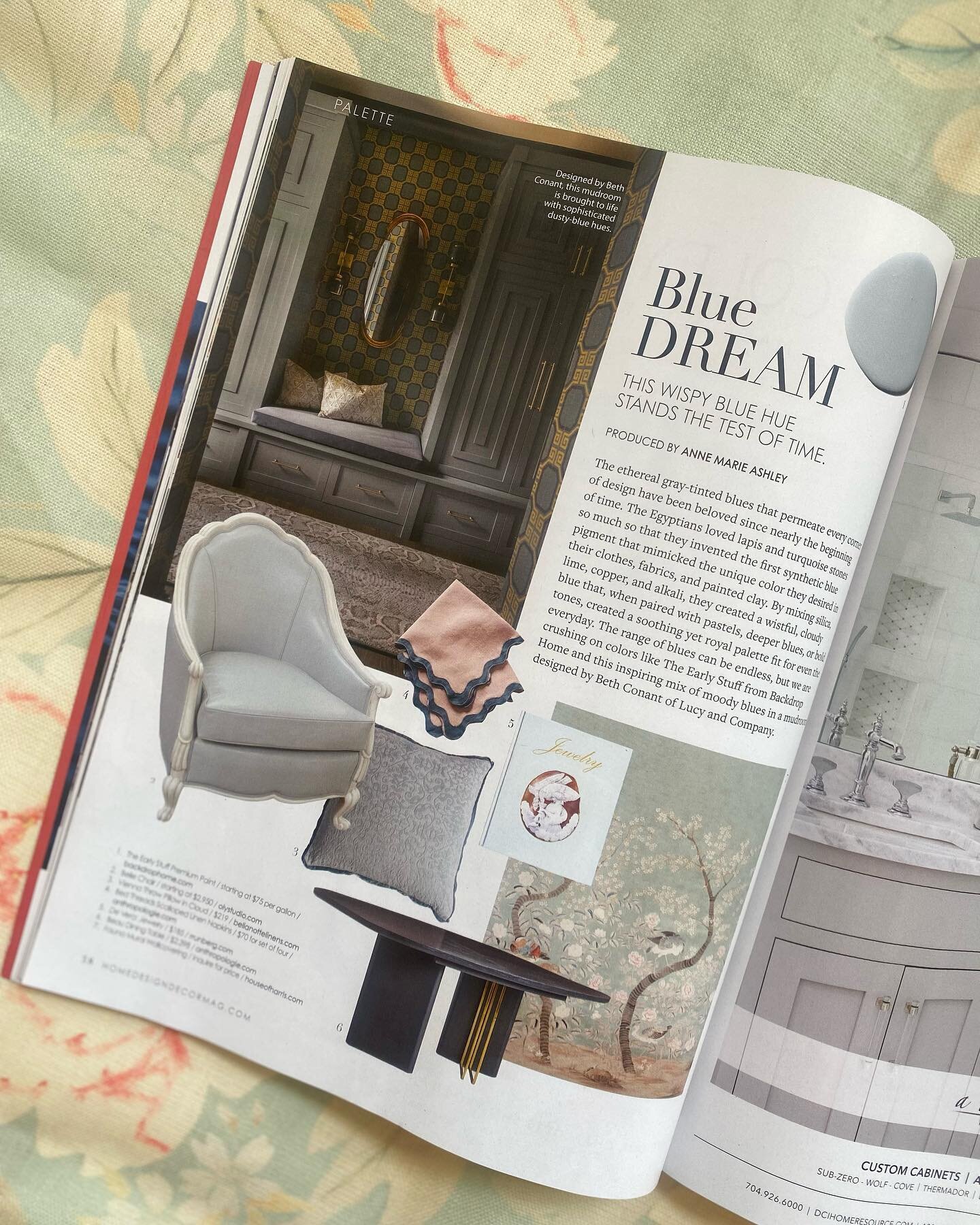 A blue dream indeed 💭

Thrilled to see Fauna sky in print! In the latest @homedesigndecor_charlotte (also featuring our very own @charlottehlucas on the cover!) 

Grab a copy today!