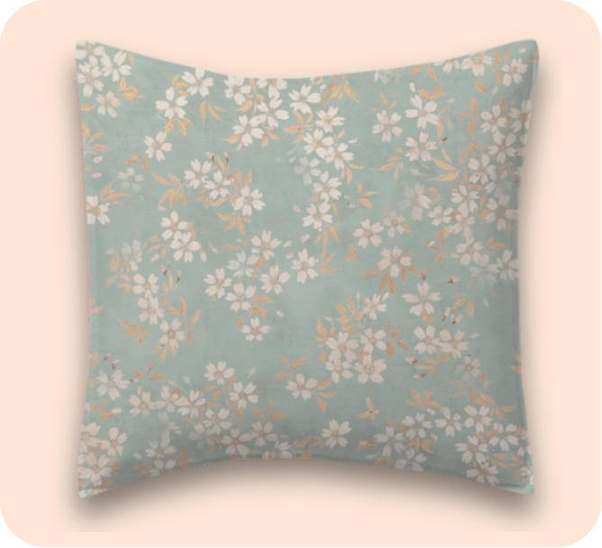 Cherry Blossom Throw Pillow (Sky)