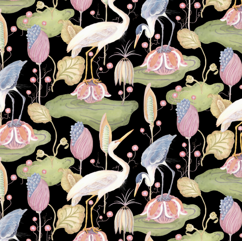 FANCY FLOCK BLACK MULTI