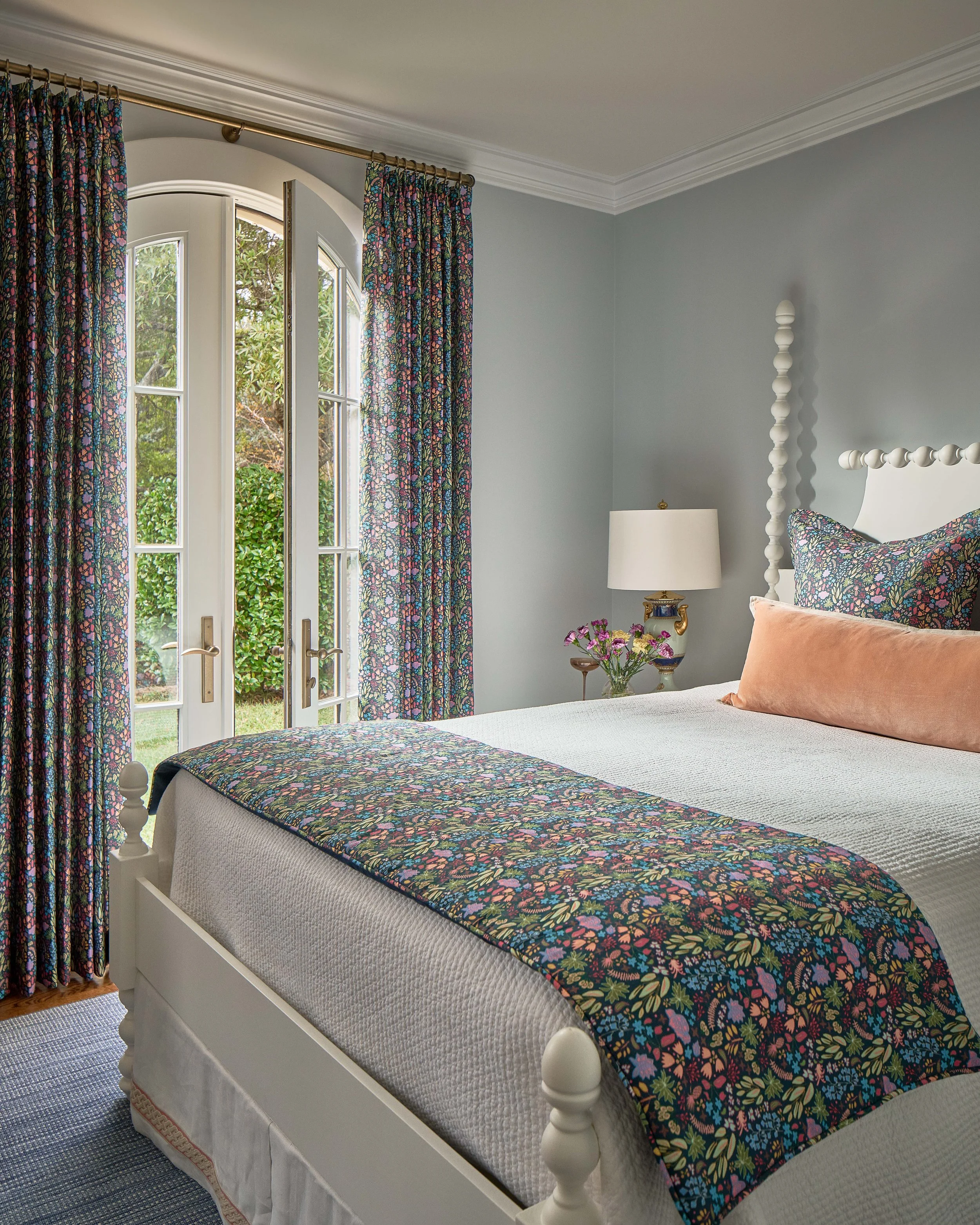 House of Harris-Fabric-Cambridge-Navy Multi-Bedroom