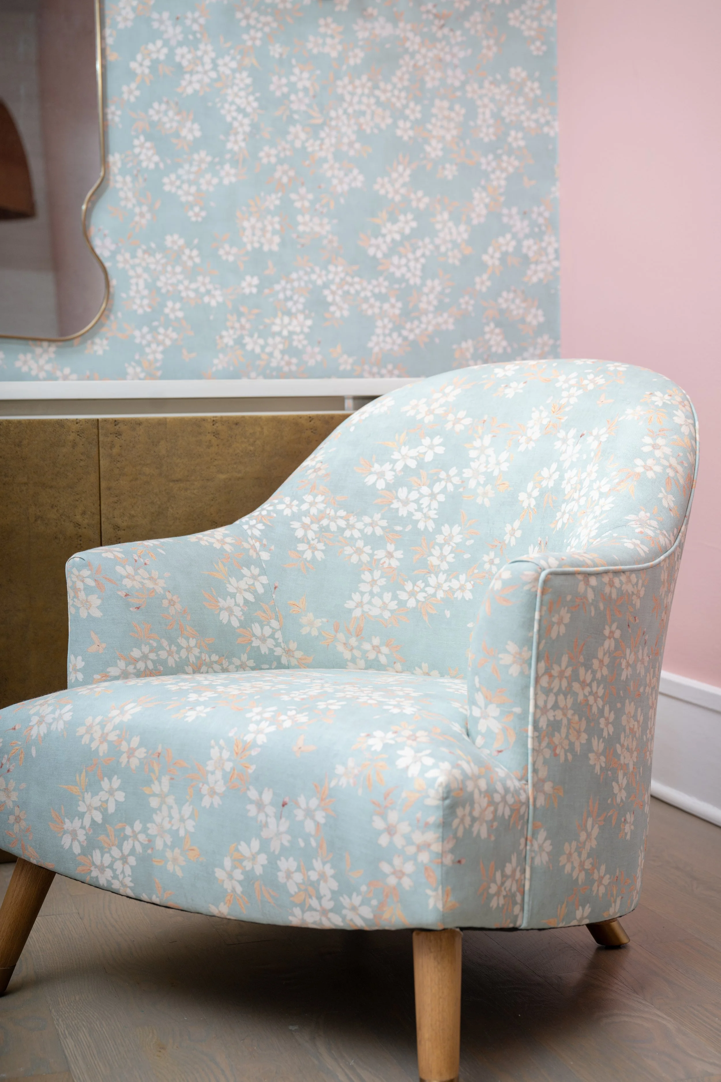 House of Harris-Fabric-Cherry Blossom-Sky-Chair.jpg