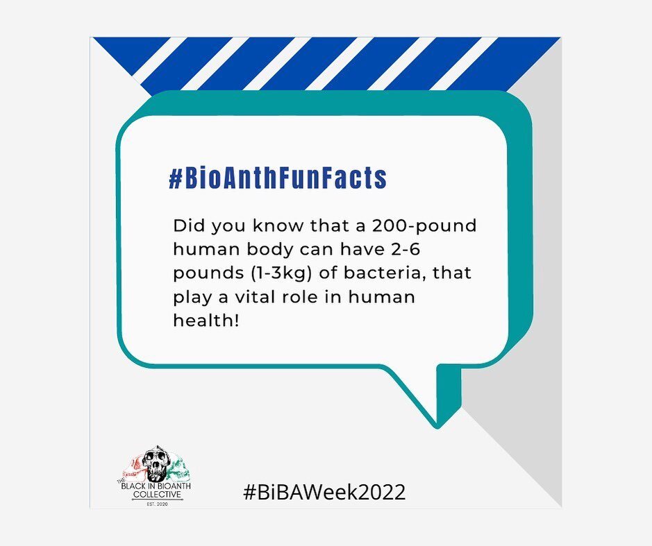Share your #BioAnthFunFacts today and tag us @blackinbioanth to be featured on our story and page! #BiBAWeek2022 #BlackinBioAnth 

#anthropology #biologicalanthropology #forensicanthropology #genetics #primatology #blackscientistsmatter #blackinstem 