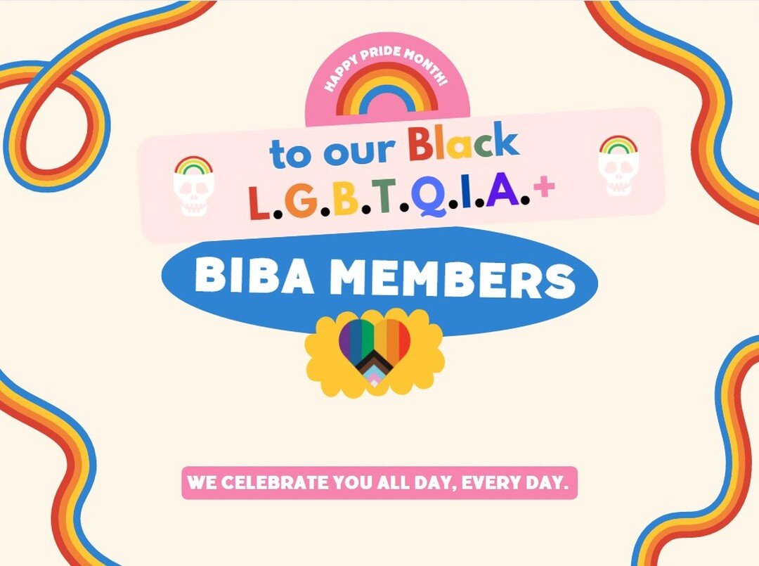 We'd like to take a moment to wish our LGBTQIA+ BIBA members a wonderful pride month! Historically, their fight for liberation &amp; equality has been whitewashed out of much of the LGBTQIA+ history. We see y'all &amp; this month we are amplifying Bl