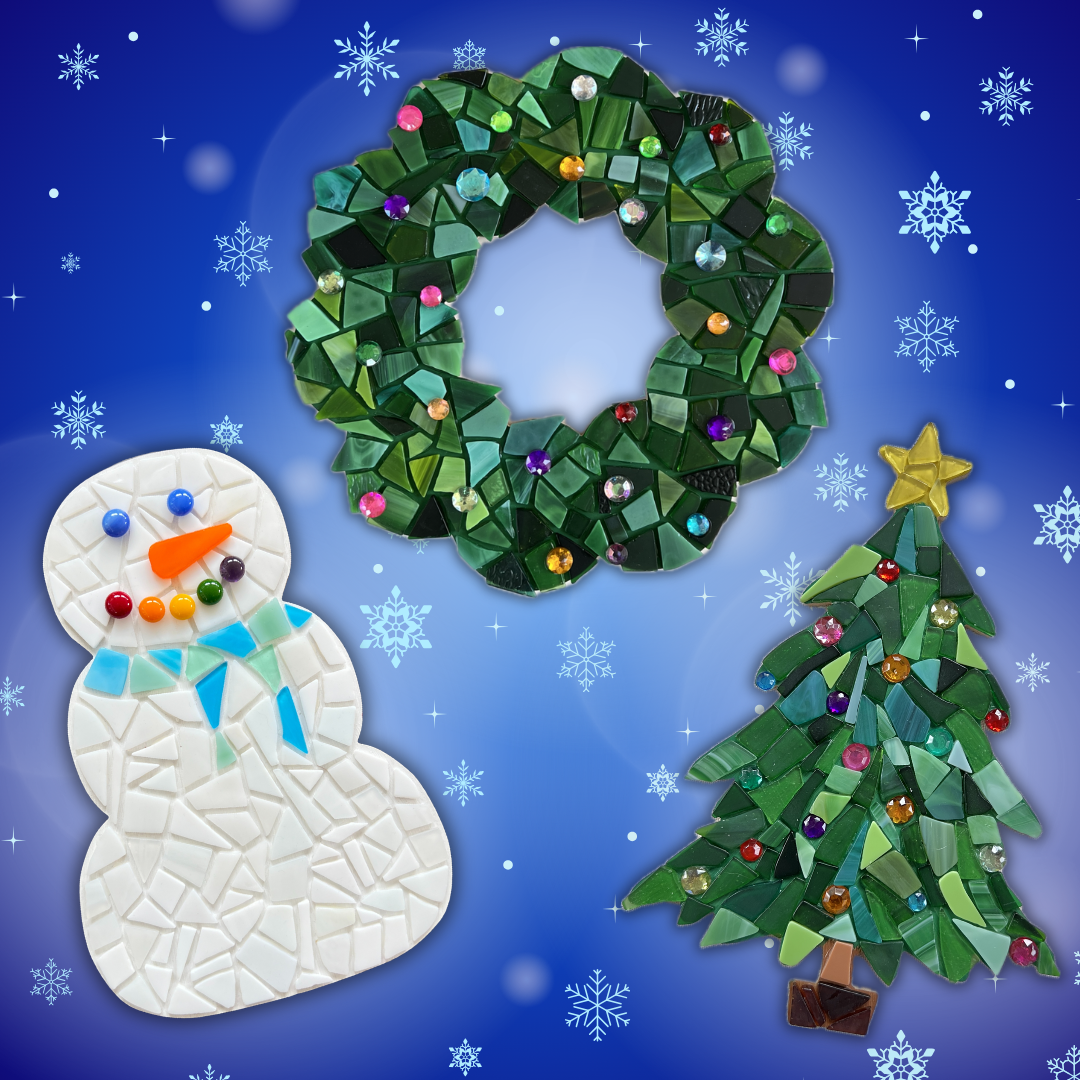 Christmas Tree, Wreath, or Snowman Mosaic