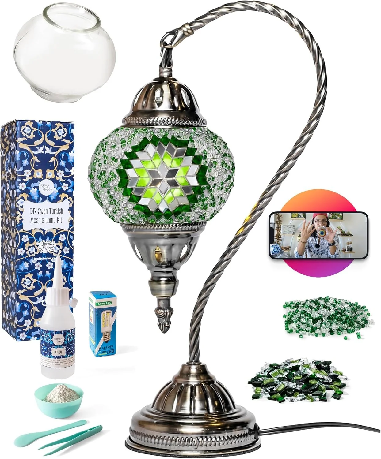 Swan neck mosaic kit green.jpg