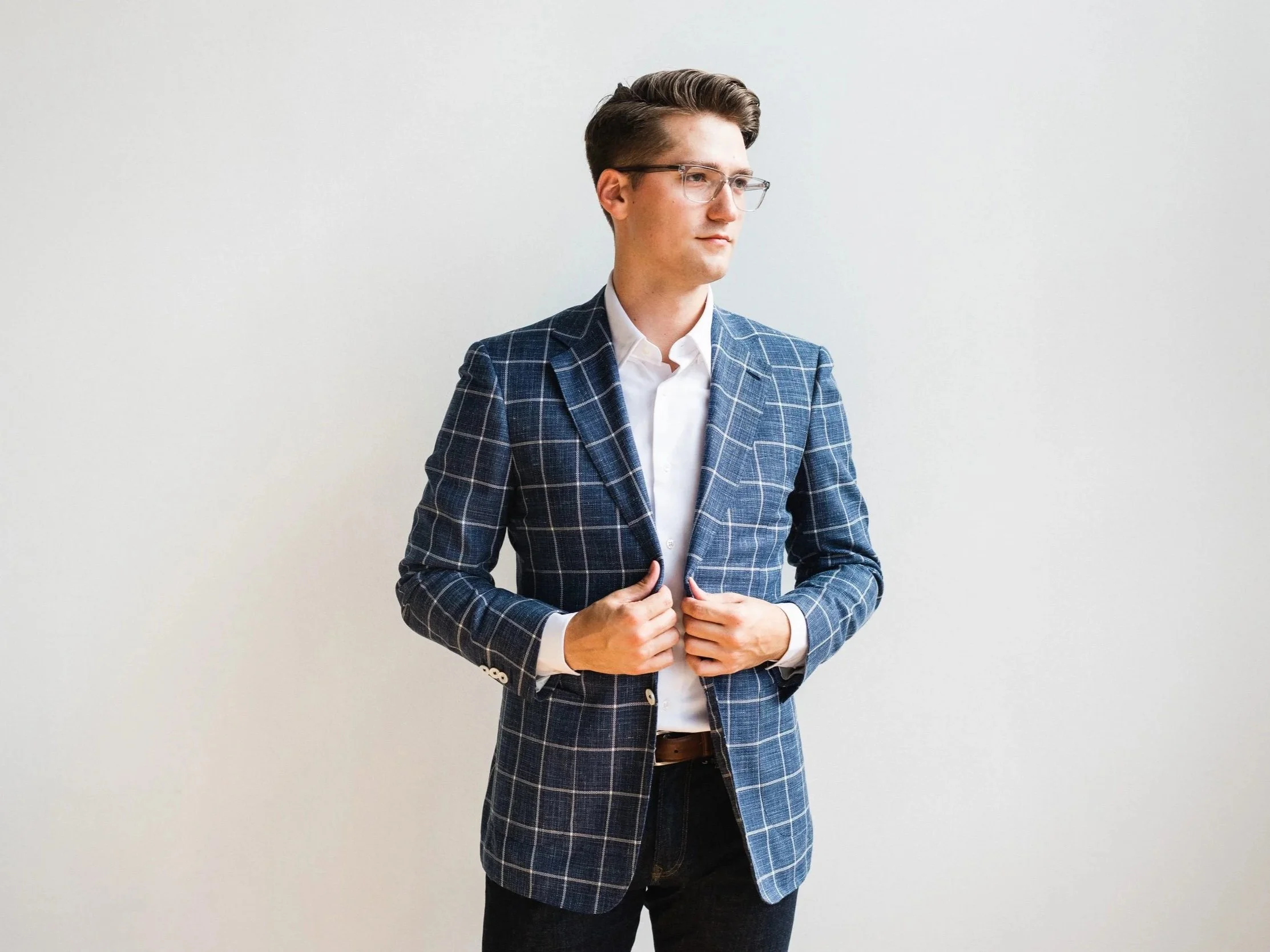 custom blue and white sport coat