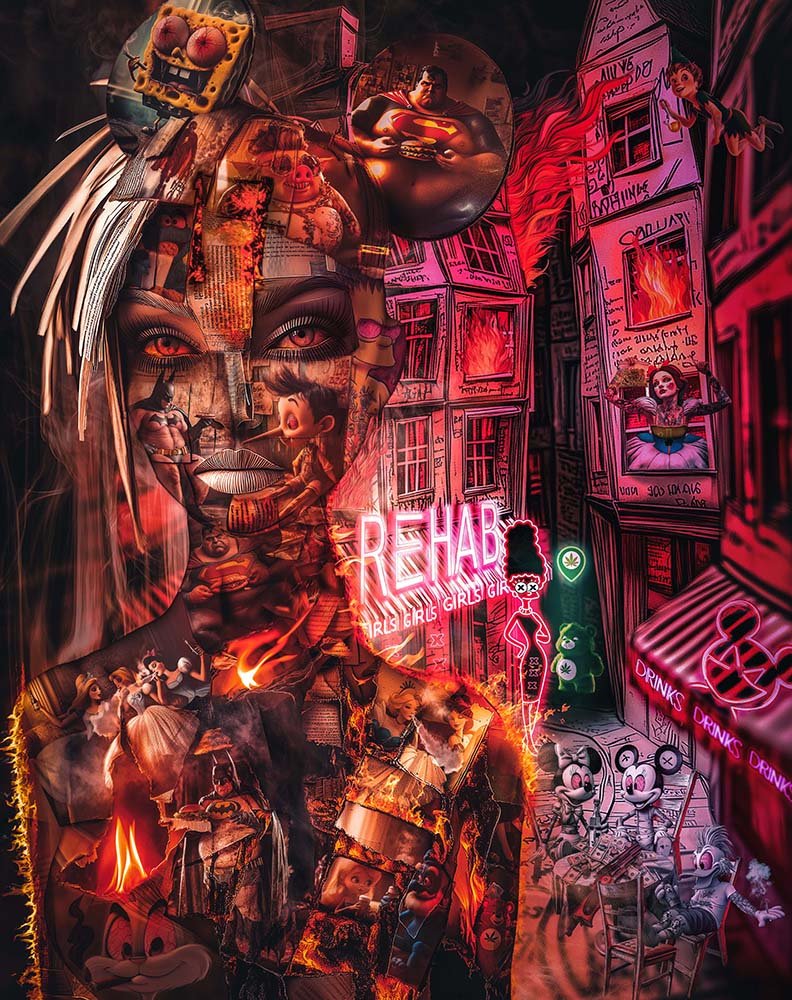 "Satirical Inferno" – Available Artwork by Surreal24seven