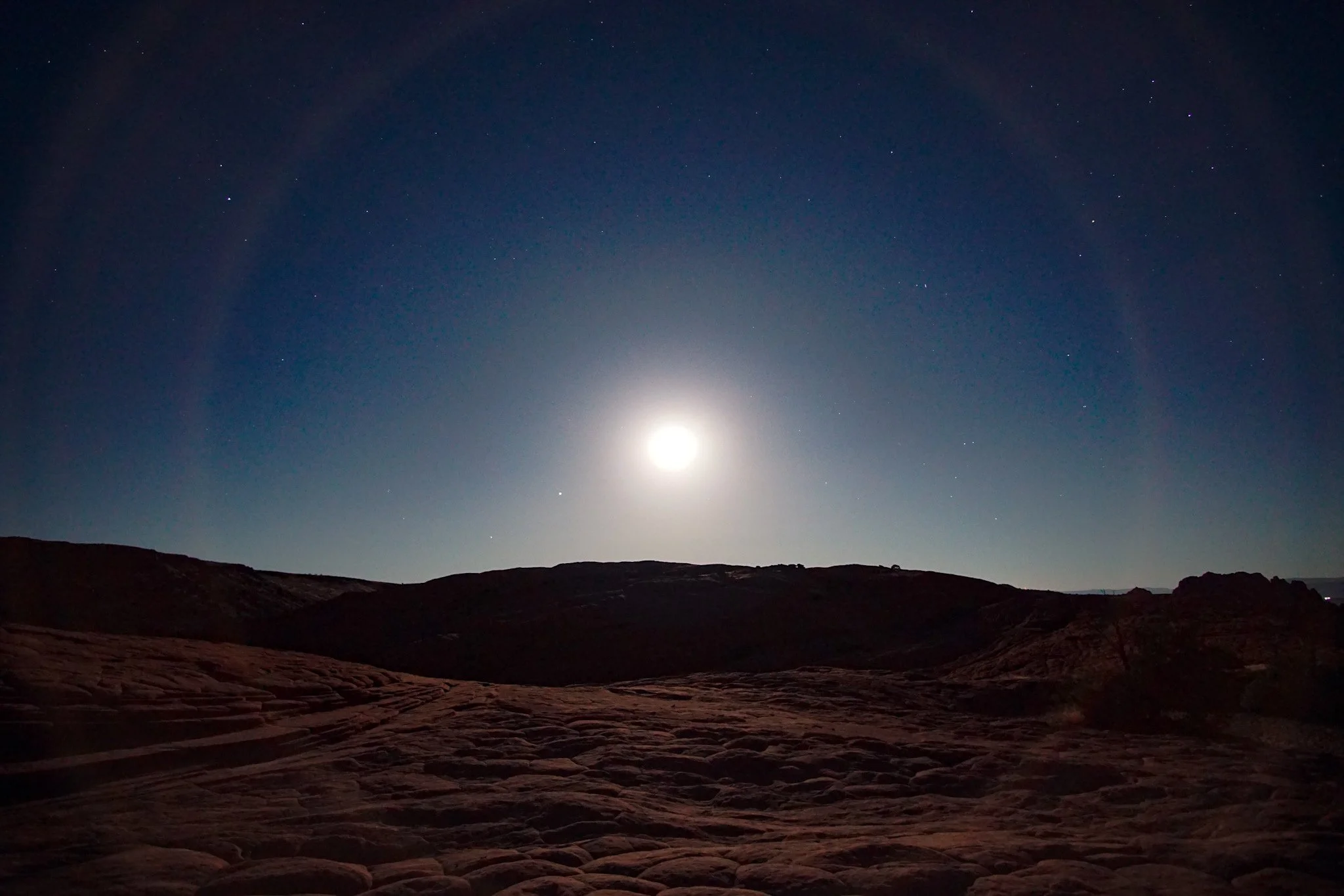 Full Moon Over Petrified Dunes - Snow Canyon, Utah