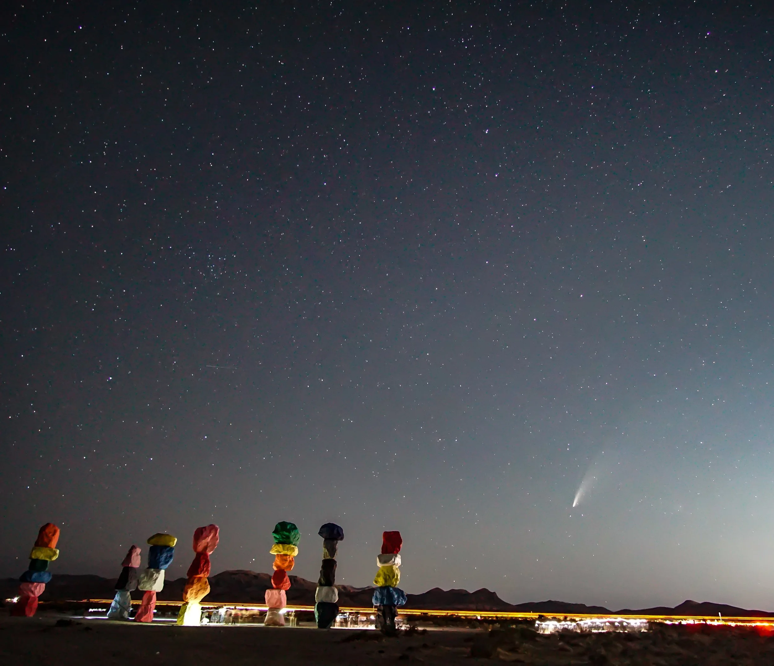 Comet Neowise and Seven Magic Mountains
