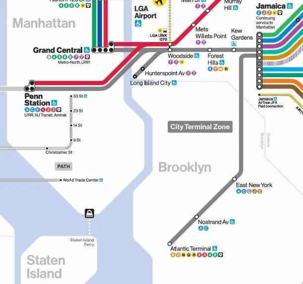 Map of the LIRR's alternative terminals