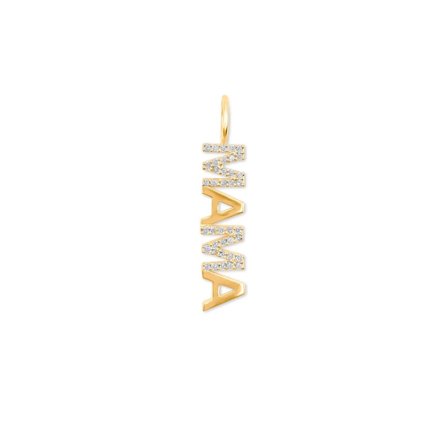 Pave MAMA Pendant Charm