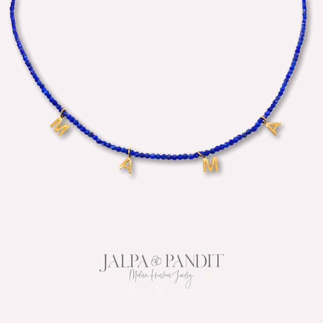 Are you the layering kind? The Blue Lapis Lazuli Mama Bead Necklace goes perfectly with any neck mess. 💙✨ It also pairs well with my Black Onyx with Round Diamond Bezel Necklace. 

Because who says 'mom style' can't be cool and comfortable? Let your